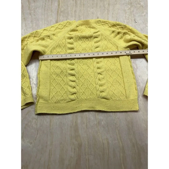 POL Women’s Yellow Glitter Sweater Mock Neck Small Oversized Festive Fun - Picture 7 of 7